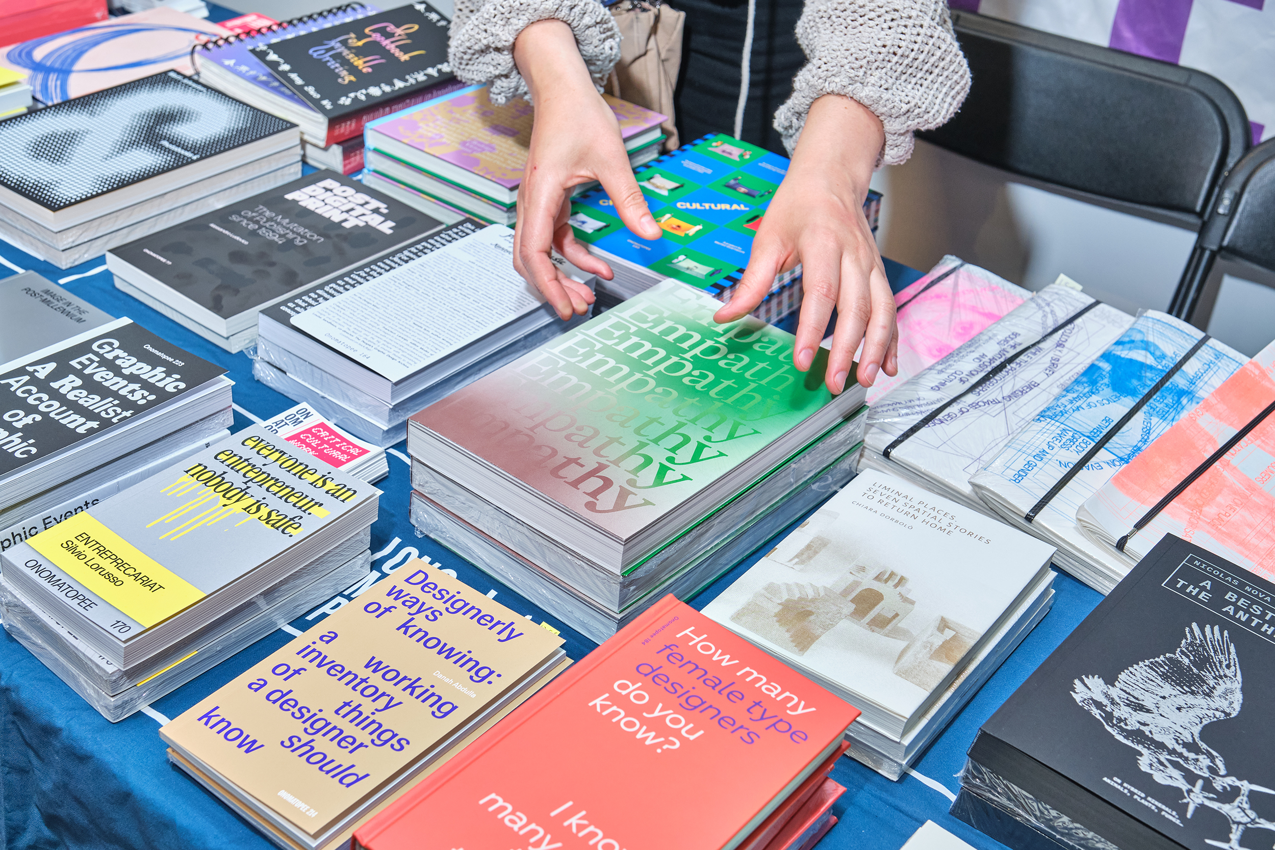 Onomatopee Projects table at the SF Art Book Fair, July 2022. Photo: Jenna Garrett