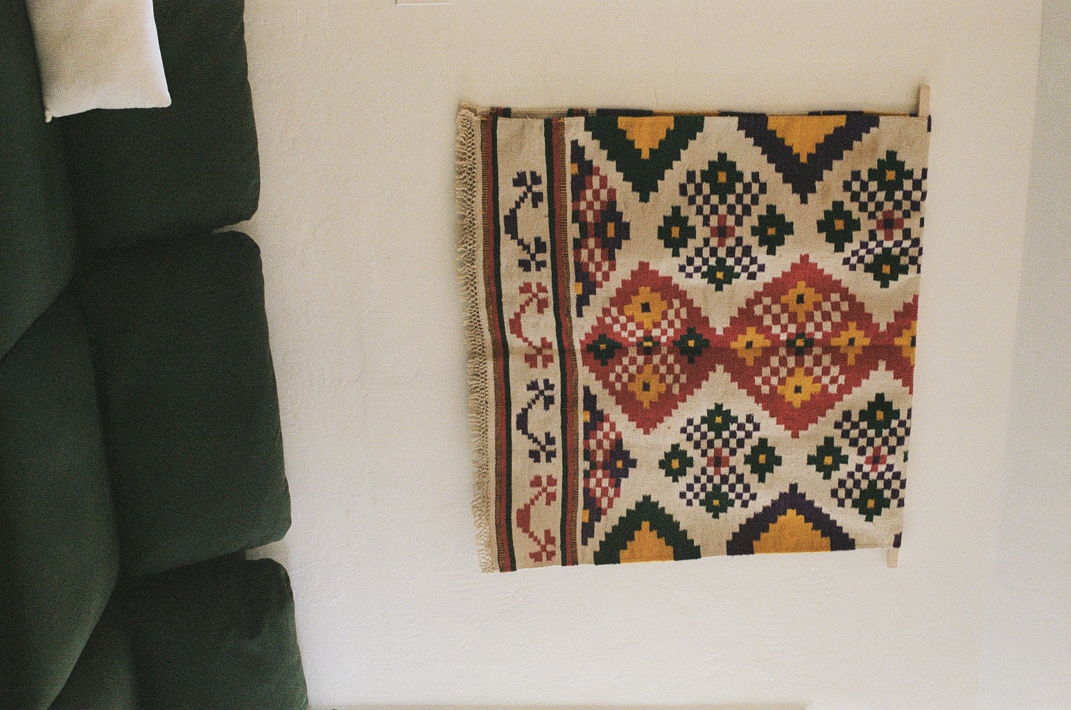 A dhurrie made by Rupy C. Tut's grandmother