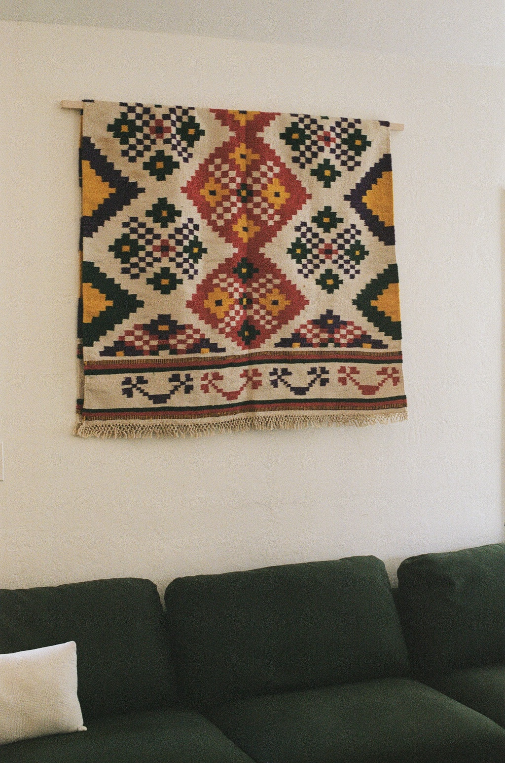 A dhurrie made by Rupy C. Tut's grandmother